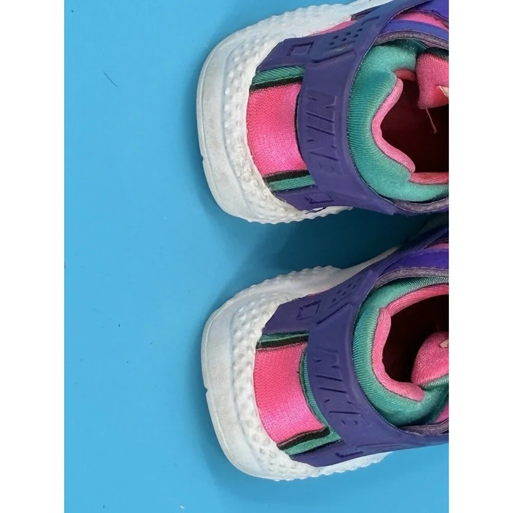 Nike Huarache Run Now TD Toddler Shoes Purple Teal Pink Size 8C BQ7098-300
